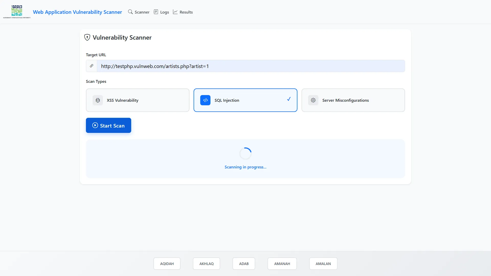 Web App Vulnerability Scanner Application Preview